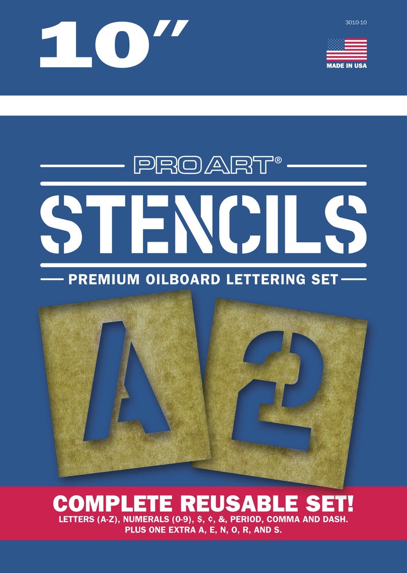 Pro Art Oiled Stencil Board Premium 10" Lettering Set (PRO-3010-10) - Image 1